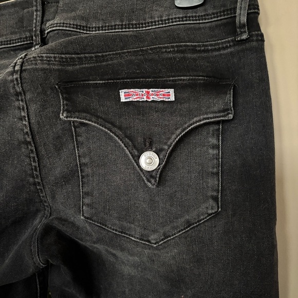 Hudson Collin Midrise Bootcut Crop Black Wash Stretch Jeans - Picture 11 of 14